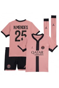 Paris Saint-Germain Nuno Mendes #25 Babytruitje 3e tenue Kind 2024-25 Korte Mouw (+ Korte broeken)